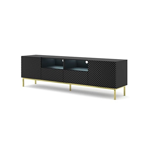 Homlando Ravenna CCK Diamant 2D2S Meuble TV bas 200 cm - Meuble TV moderne avec espace de rangement pour le salon - Buffet - 