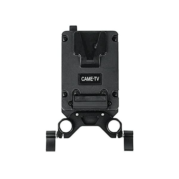 Came-TV Mini plaque de montage en V avec 2 sorties D-tap et double pince de serrage de 15 mm