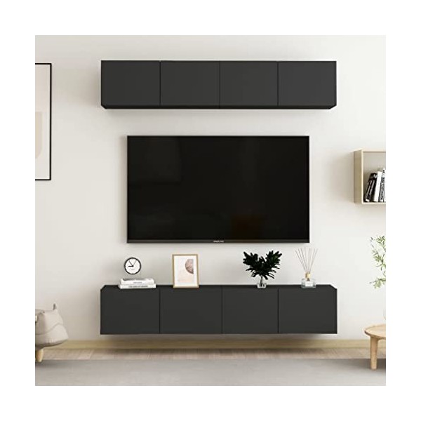 VEEKI Meuble TV, Meuble TV Suspendu, Meuble, Meuble TV avec Rangement，Meuble Industriel, Convient pour Salon ou Chambre, Meub