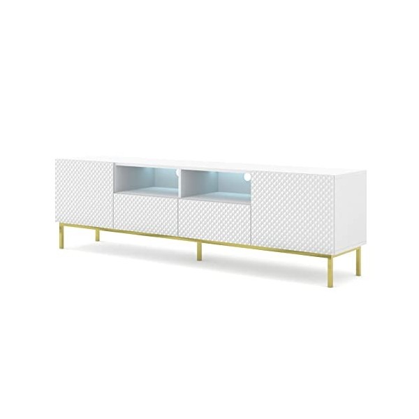 Homlando Ravenna CCK Diamant 2D2S Meuble TV bas 200 cm - Support TV moderne avec espace de rangement pour la chambre ou le sa