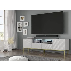 Homlando Ravenna CCK Diamant 2D2S Meuble TV bas 200 cm - Support TV moderne avec espace de rangement pour la chambre ou le sa