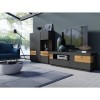 PRICE FACTORY just for you Meuble TV 160cm Collection KILES. Coloris Gris Anthracite et chêne. Style Design
