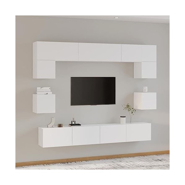 Meuble TV, Bas Table TV, Meuble TV Suspendu, Meuble télé, Meuble TV Industriel, Meuble Chambre, pour Salon ou Chambre, Ensemb