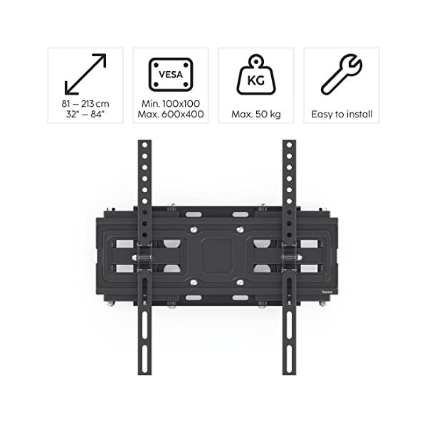 Support Mural pivotant et Extensible pour TV de 213,4 cm à 50 kg