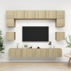 Ensemble de Meuble TV 8 pcs Chêne Sonoma Aggloméré - Meuble TV, Armoire Basse Centre, Support Télé pour Salon Chambre,