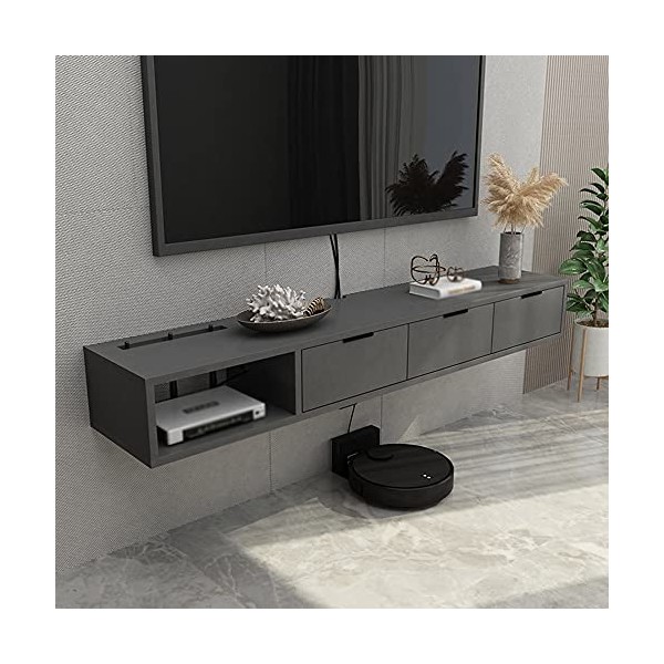 EsEntL Meuble TV Flottant, Meuble TV Mural en Bois avec tiroir de Rangement avec Trou pour Fil, appliquer au Bureau détude d