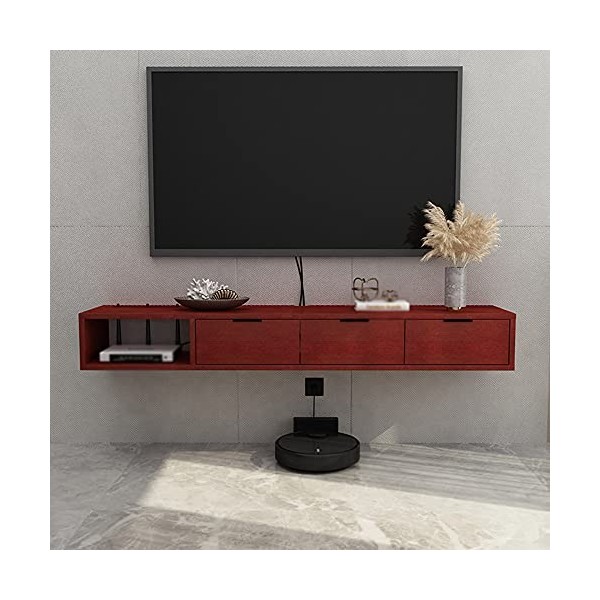 EsEntL Meuble TV Flottant, Meuble TV Mural en Bois avec tiroir de Rangement avec Trou pour Fil, appliquer au Bureau détude d