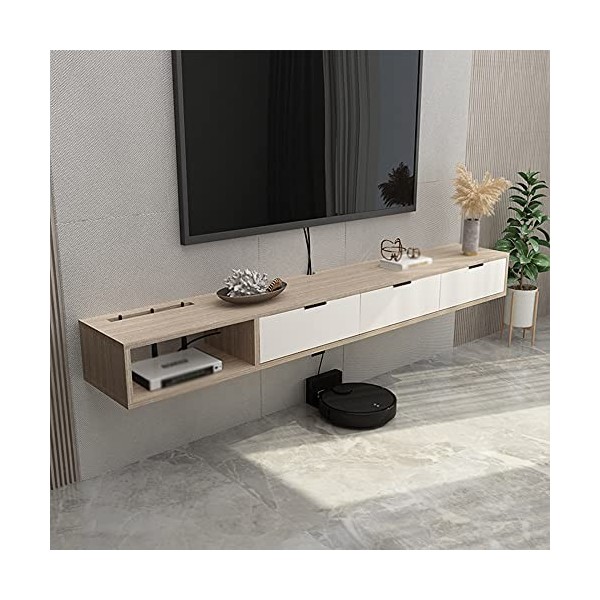 EsEntL Meuble TV Flottant, Meuble TV Mural en Bois avec tiroir de Rangement avec Trou pour Fil, appliquer au Bureau détude d