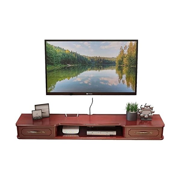 EsEntL Meuble TV, Meuble TV, étagères flottantes, Meuble TV 43,3/51,1/59 Pouces, Console multimédia Murale, Support multimédi