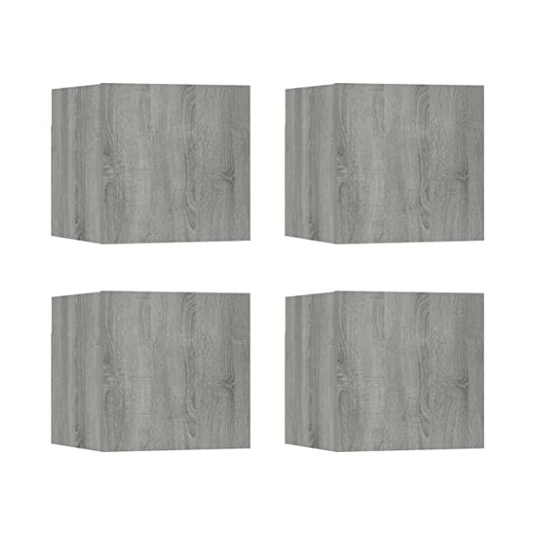 vidaXL 2X Meubles TV Muraux Armoires Flottantes Meubles TV Suspendus Meubles de Rangement Salle de Séjour Intérieur Chêne Fum