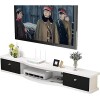 EsEntL Meuble TV, Lowboard TV, étagères flottantes, Console multimédia TV Murale, 100/120/140/160 cm, pour Xbox/routeurs/télé