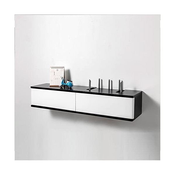 JUNNIU Support de boîtier décodeur Mural pour Meuble TV, étagère Flottante pour Composants de Meuble TV, Facile à Installer e