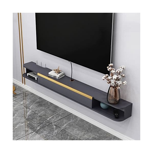KAXGU Meuble Tv Flottant Avec 3 Espaces de Rangement Pour Meuble Tv Mural Avec Meuble Tv de Gestion Des Câbles/White/120Cm