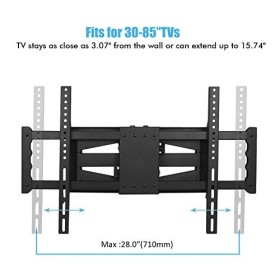 unho TV Support Murale Orientable et Inclinable: Fixation Mural TV Réglable pour Ecrans Plats 4K LCD LED OLED Plasma de 30-85