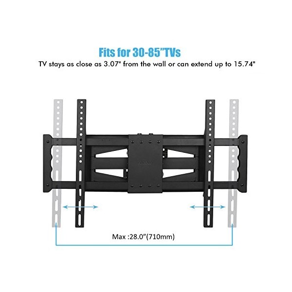 unho TV Support Murale Orientable et Inclinable: Fixation Mural TV Réglable pour Ecrans Plats 4K LCD LED OLED Plasma de 30-85