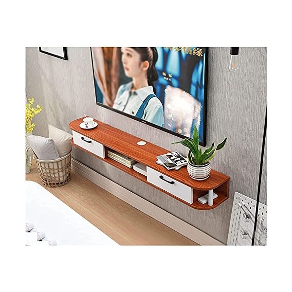 JUNNIU Meuble TV Meuble TV Unités Murales pour Salon Meuble TV Meuble Mural Console Média avec 3 Rangements pour Centre de Di
