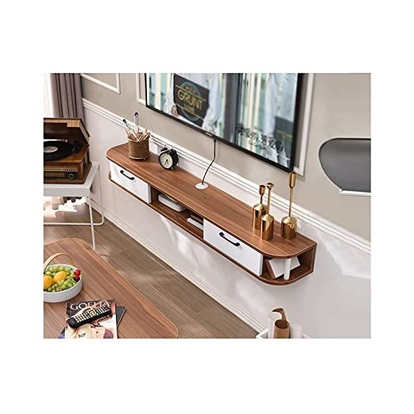 JUNNIU Meuble TV Meuble TV Unités Murales pour Salon Meuble TV Meuble Mural Console Média avec 3 Rangements pour Centre de Di