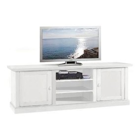 Mar.c.a. Design, Meuble TV Blanc Mat, Support TV et Meuble de Rangement avec Casiers et Étagères - Meuble Salon et Meuble Tel