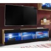 ExtremeFurniture Open SET4 Meuble TV, Carcasse en Wotan Mat/Façade en Noir Mat + LED Bleues
