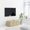 Meuble TV avec 3 tiroirs | Style Scandinave | Rangement matériel télé Audio Video Gaming | 80x34x30cm chêne Sonoma