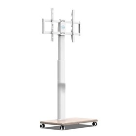 Pied TV Support Universel Meuble TV sur roulettes avec Support, Chariot TV Mobile avec Roues pour téléviseurs de 37 à 75 Pouc