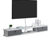 EsEntL Meuble TV Mural Meuble TV Flottant Étagère TV Murale Centre de Divertissement Console multimédia Étagères de Rangement