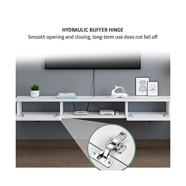 EsEntL Meuble TV Mural Meuble TV Flottant Étagère TV Murale Centre de Divertissement Console multimédia Étagères de Rangement