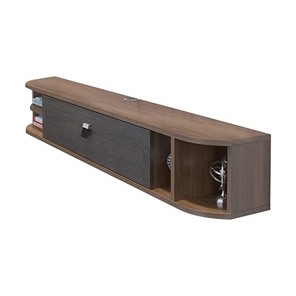 EsEntL Console multimédia Flottante, Meuble TV Mural, décodeur pour Meuble TV, Couleur noyer/120 cm Feito na China