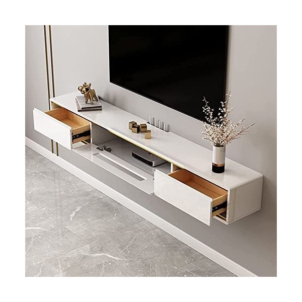 EsEntL Meuble TV Flottant, Meuble TV Mural, Meuble TV Flottant, Meuble de Console multimédia pour Centre de Divertissement, a