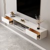 EsEntL Meuble TV Flottant, Meuble TV Mural, Meuble TV Flottant, Meuble de Console multimédia pour Centre de Divertissement, a