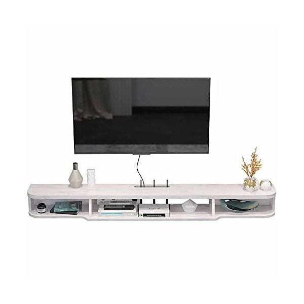 Meuble TV Flottant, Meuble TV Flottant, étagère TV Murale avec 3 Compartiments de Rangement, Console TV Suspendue, Meuble de 