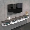 Meuble TV Flottant, Meuble TV Flottant, étagère TV Murale avec 3 Compartiments de Rangement, Console TV Suspendue, Meuble de 