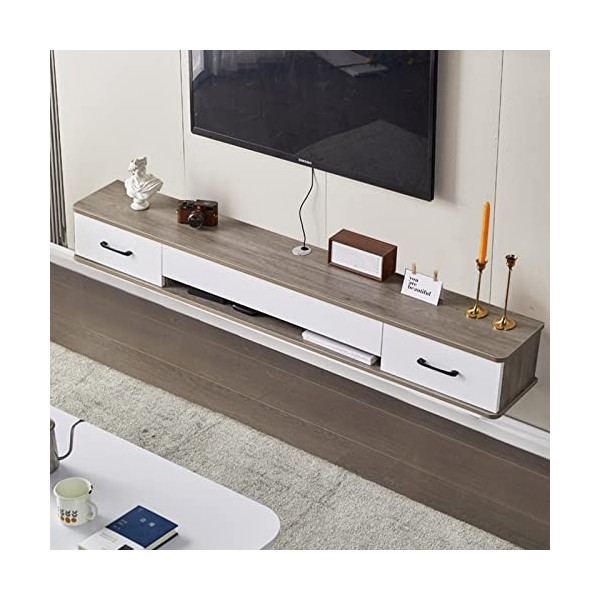 EsEntL Meuble TV Mural Meuble TV Flottant, Meuble TV Mural, Console multimédia Murale, Centre de Divertissement, étagère de R