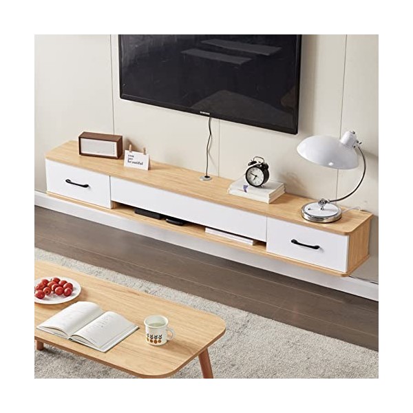 EsEntL Meuble TV Mural Meuble TV Flottant, Meuble TV Mural, Console multimédia Murale, Centre de Divertissement, étagère de R