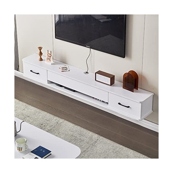 EsEntL Meuble TV Mural Meuble TV Flottant, Meuble TV Mural, Console multimédia Murale, Centre de Divertissement, étagère de R