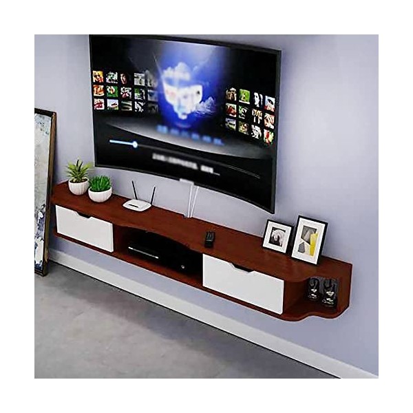 EsEntL Meuble TV Mural, Meuble TV Flottant Multifonctionnel, Unité de Divertissement Murale Simple pour Petit Appartement pou