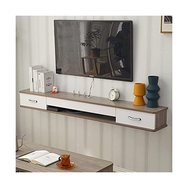 EsEntL Meuble TV Flottant, Meuble TV Mural, Meuble TV Mural, Meuble TV Flottant, étagère de Rangement multimédia pour Salon, 