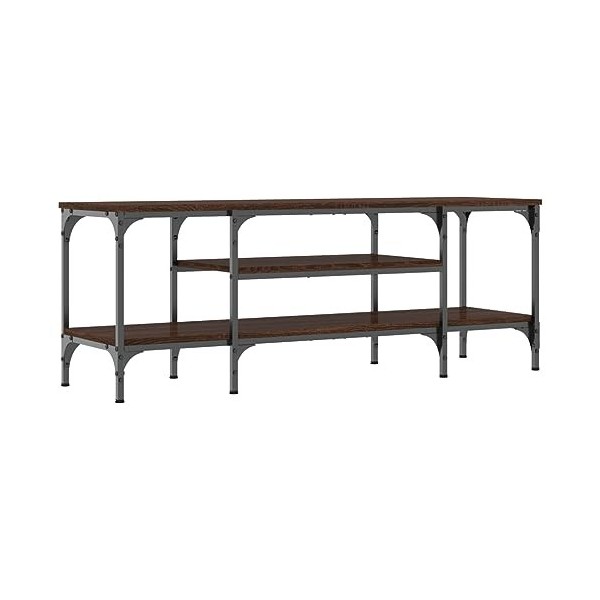 vidaXL Meuble TV chêne Marron 121x35x45 cm Bois dingénierie et Fer