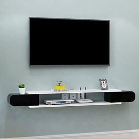 Meuble TV Flottant Étagère TV Murale Centre de Divertissement Console multimédia en Bois Composant de Meuble TV Suspendu Mode