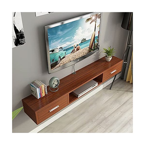 EsEntL Meuble TV Flottant, Centre multimédia Mural, Meuble TV Mural, Panneaux de Particules de Bois Massif, Support de Rangem