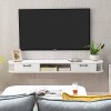EsEntL Meuble TV Mural Meuble TV Flottant Mural, Meuble TV Mural avec 1 Porte, étagère de Rangement multimédia pour Salon et 