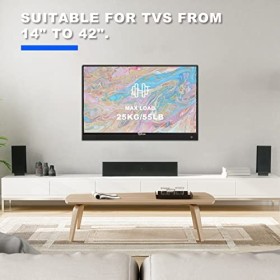 SYLVOX Support TV Réglable pour TVs pour écran téléviseur 14-42pouces. VESA 75 x 75 mm à 200 x 200 mm. Support Maximal de 25 