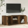Tidyard Meuble TV Banc TV de Salon Meuble de Télévision avec Compartiments TV Cabinet Bois Chêne Marron 100x31,5x35 cm Bois d