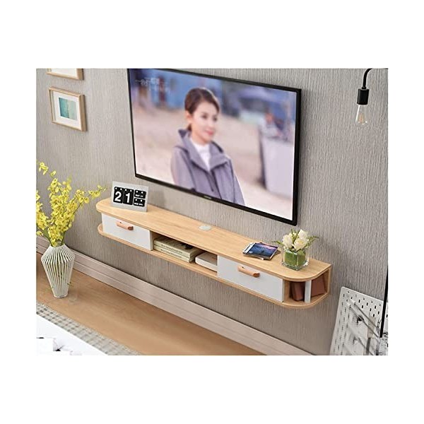 Meuble TV Meuble TV Unités Murales pour Salon Meuble TV Meuble Mural Console Média avec 3 Rangements pour Centre De Divertiss