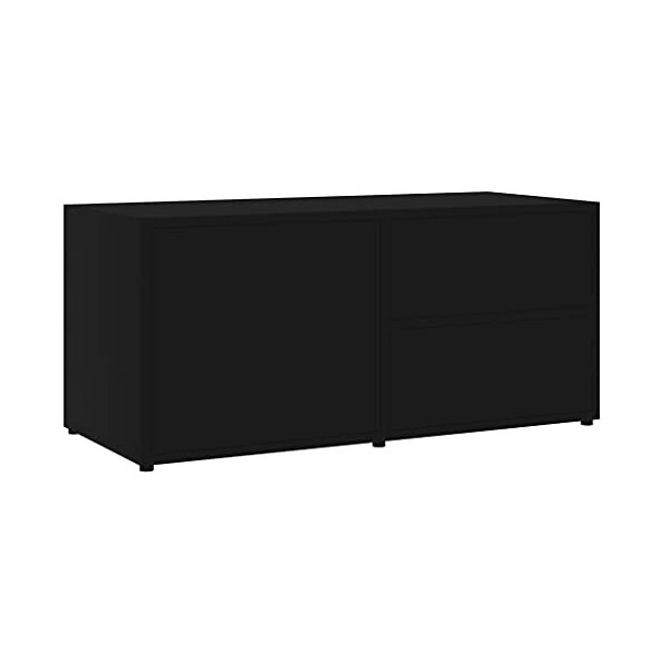 Annlera Meuble TV Noir 80x34x36 cm Aggloméré Style Classique Banc TV Décorer Pièce Minimaliste Armoire TV Fonction daffichag