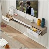 EsEntL Meuble TV Flottant Meuble TV Flottant fixé au Mur sous létagère TV Console TV Flottante Armoire de Divertissement ave