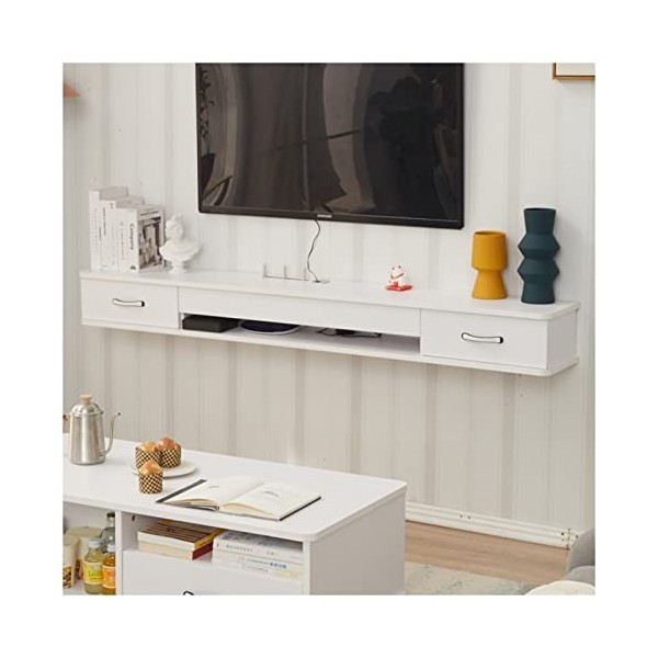 EsEntL Meuble TV Flottant Meuble TV Flottant fixé au Mur sous létagère TV Console TV Flottante Armoire de Divertissement ave