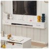 EsEntL Meuble TV Flottant Meuble TV Flottant fixé au Mur sous létagère TV Console TV Flottante Armoire de Divertissement ave