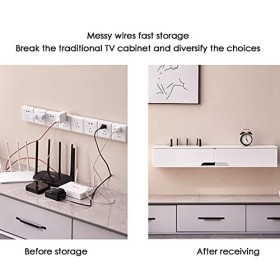 Meuble TV Flottant Meuble TV Mural Étagères de Décodeur TV Wifi, 80/100 Cm, Console Audio/Vidéo Murale, Petit Support TV Flot