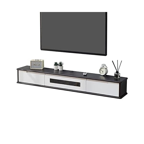 EsEntL Meuble TV Mural 47,2 Pouces Meuble TV Flottant avec 2 tiroirs, Console multimédia Murale, étagère sous Le téléviseur,